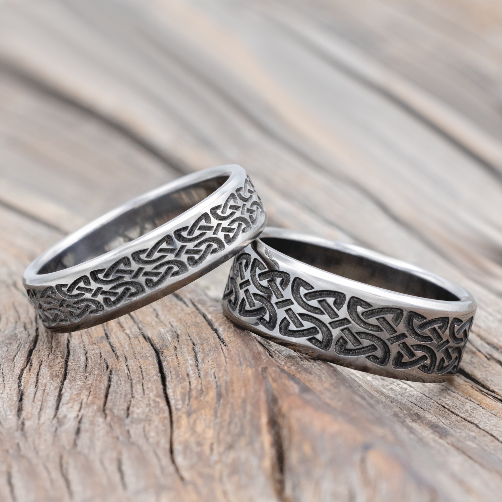 MATCHING SET OF CELTIC LOVE KNOT WEDDING BANDS-Staghead Designs