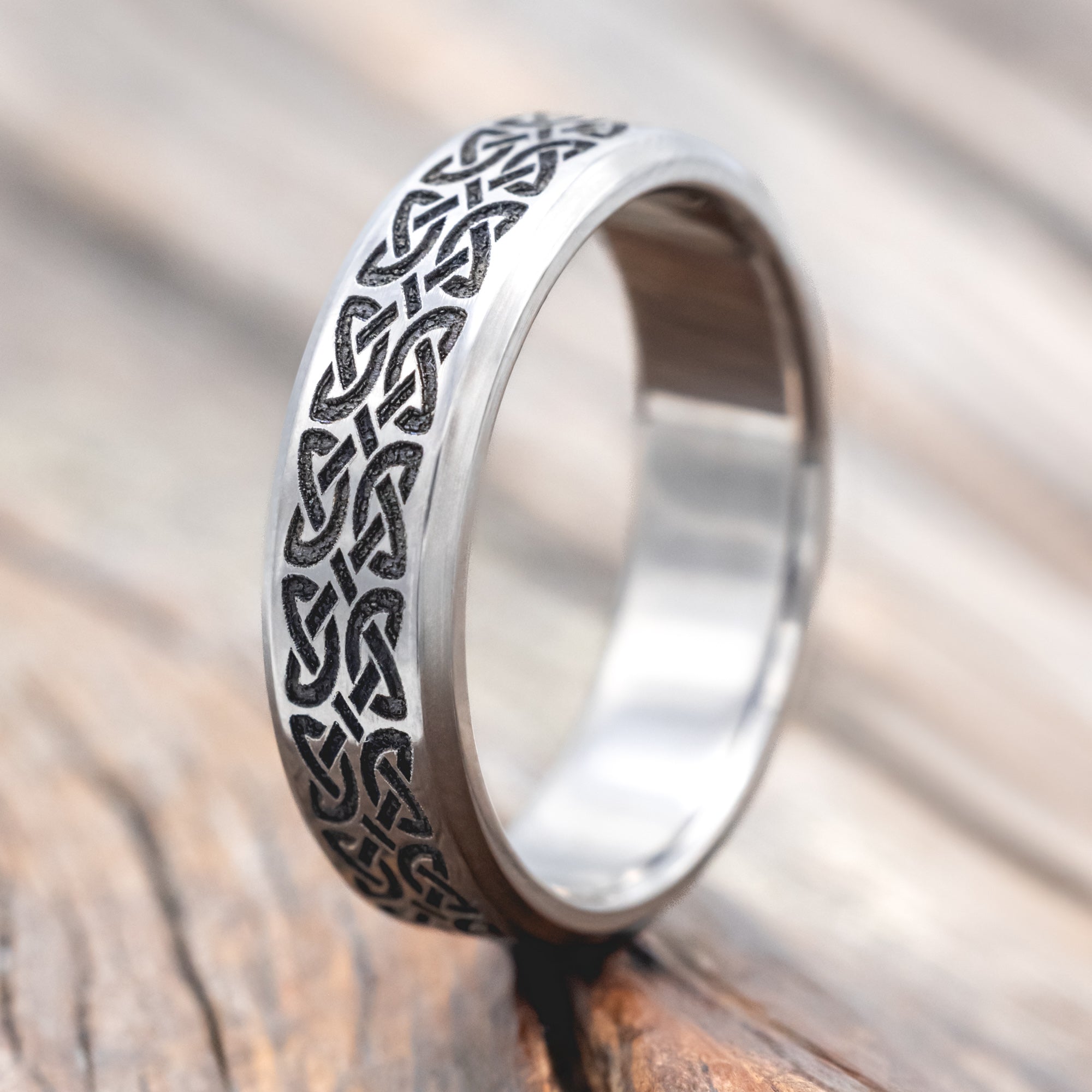 Celtic Love Knot Engraved Wedding Band | Staghead Designs