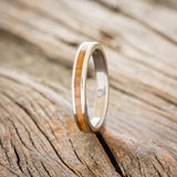 "COSMO" - MATCHING SET OF BETHLEHEM OLIVE WOOD & DIAMOND DUST WEDDING BANDS-5