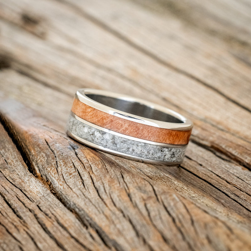 "DYAD" - REDWOOD & GRANITE WEDDING BAND-2