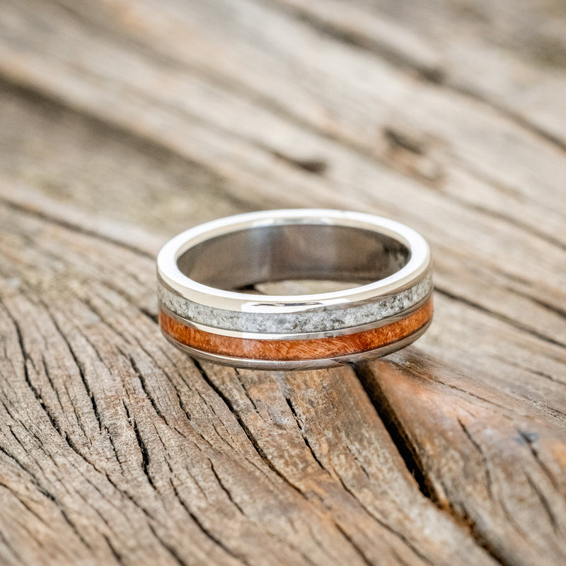 "DYAD" - REDWOOD & GRANITE WEDDING BAND-3