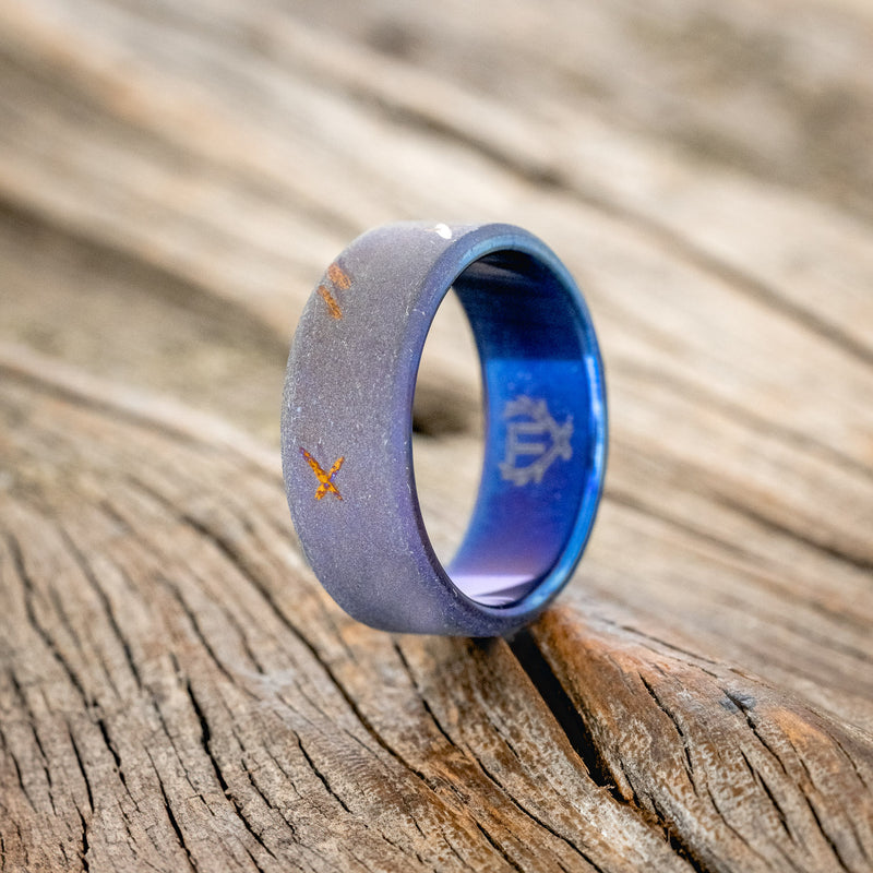 MATCHING FIRE-TREATED TITANIUM RINGS WITH DISTRESSED FINISH-2