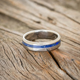 "VERTIGO" - MATCHING SET OF LAPIS LAZULI WEDDING BANDS-4