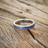 "VERTIGO" - MATCHING SET OF LAPIS LAZULI WEDDING BANDS-7