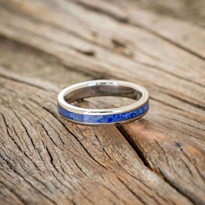 "VERTIGO" - MATCHING SET OF LAPIS LAZULI WEDDING BANDS-7