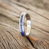 "VERTIGO" - MATCHING SET OF LAPIS LAZULI WEDDING BANDS-5