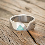 "VALENTINO" - CUSTOM CUT MATCHING BANDS WITH RUBY OPAL & MALACHITE & OPAL MIX FILLED TRIANGLES-4