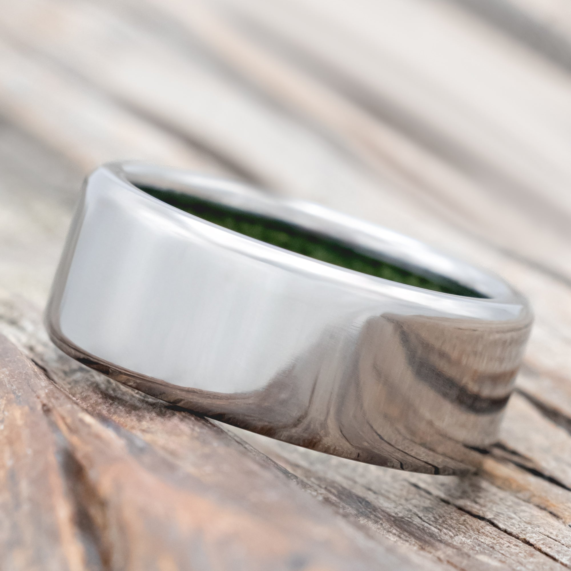 "HYPERION" - MOSS LINED WEDDING BAND-Staghead Designs