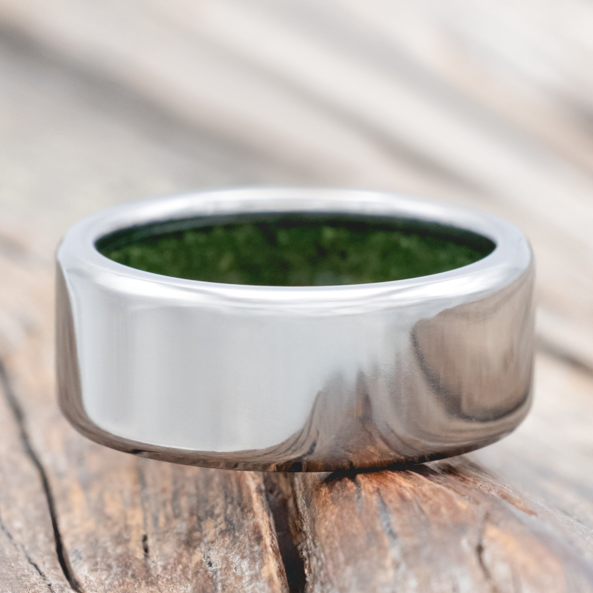 "HYPERION" - MOSS LINED WEDDING BAND-Staghead Designs