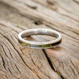 "VERTIGO" - MATCHING SET OF MOSSY PATINA COPPER WEDDING BANDS-7