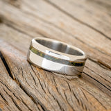 "VERTIGO" - MATCHING SET OF MOSSY PATINA COPPER WEDDING BANDS-3