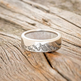 MOUNTAIN ENGRAVED WEDDING BAND WITH ANTLER LINING-6