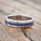 "NIRVANA" - WEDDING BAND WITH MIXED LAPIS LAZULI & FIRE & ICE OPAL INLAY