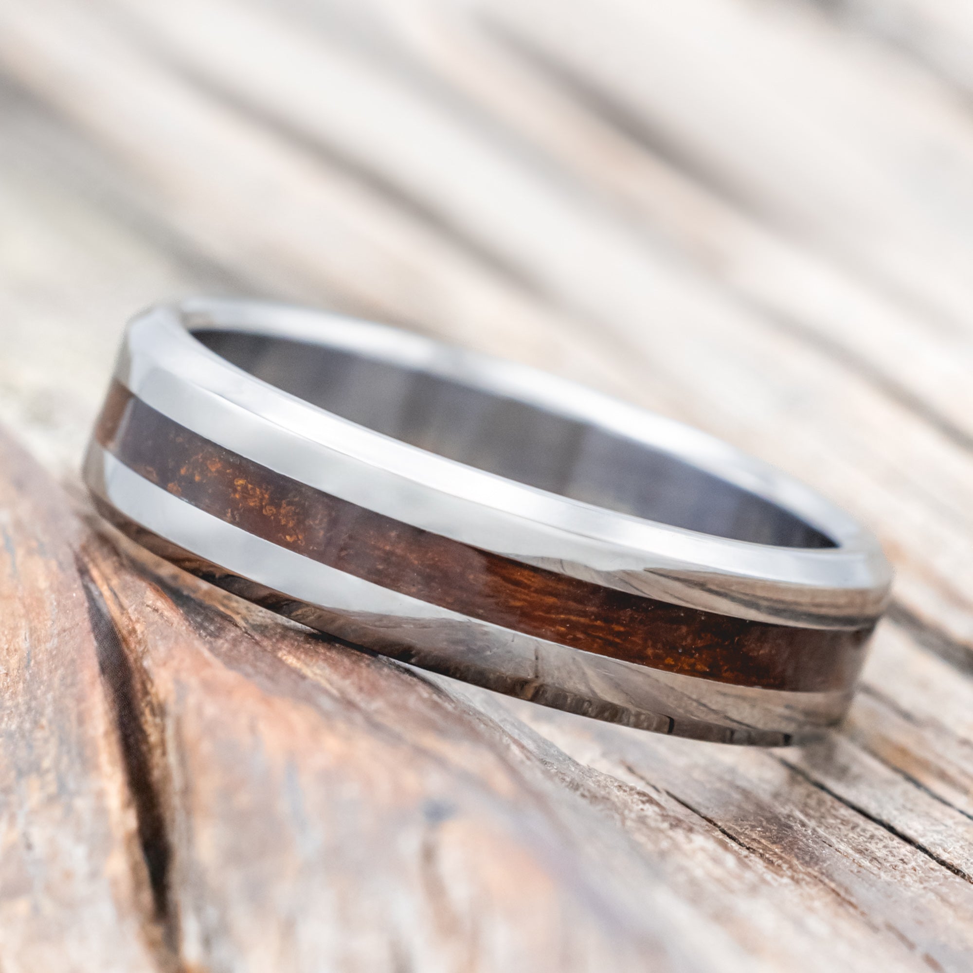 "NIRVANA" - IRONWOOD WEDDING RING-Staghead Designs