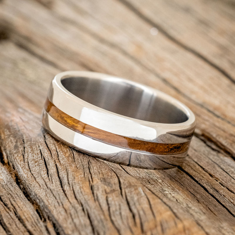 "NIRVANA" - CENTERED INLAY WEDDING BAND-Staghead Designs