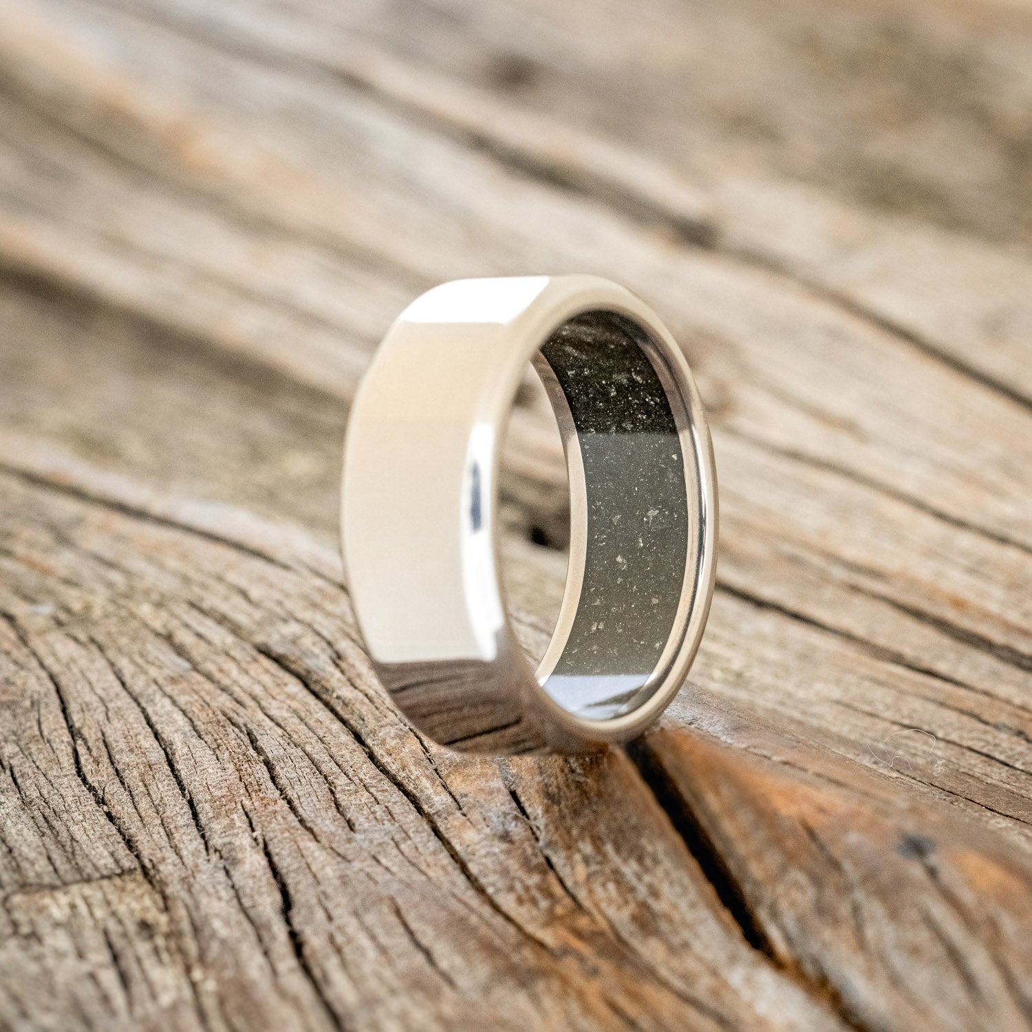 PYRITE LINED WEDDING BAND-5