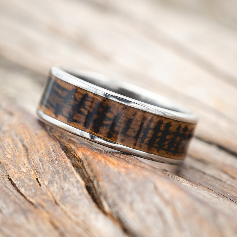 "RAINIER" - BURNT WHISKEY BARREL OAK WEDDING RING