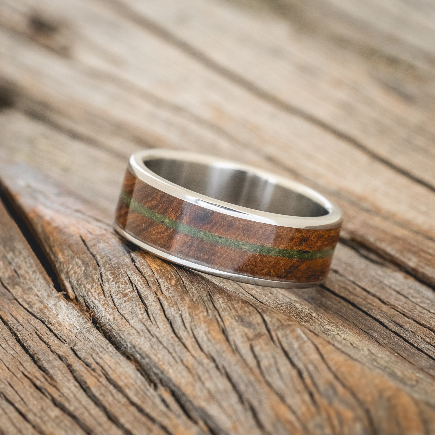 "RAINIER" - IRONWOOD & MOSS WEDDING BAND-2