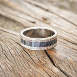 "RAINIER" - ELK ANTLER & GREY BIRCH WOOD WEDDING BAND-3