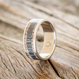 "RAINIER" - ELK ANTLER & GREY BIRCH WOOD WEDDING BAND-1