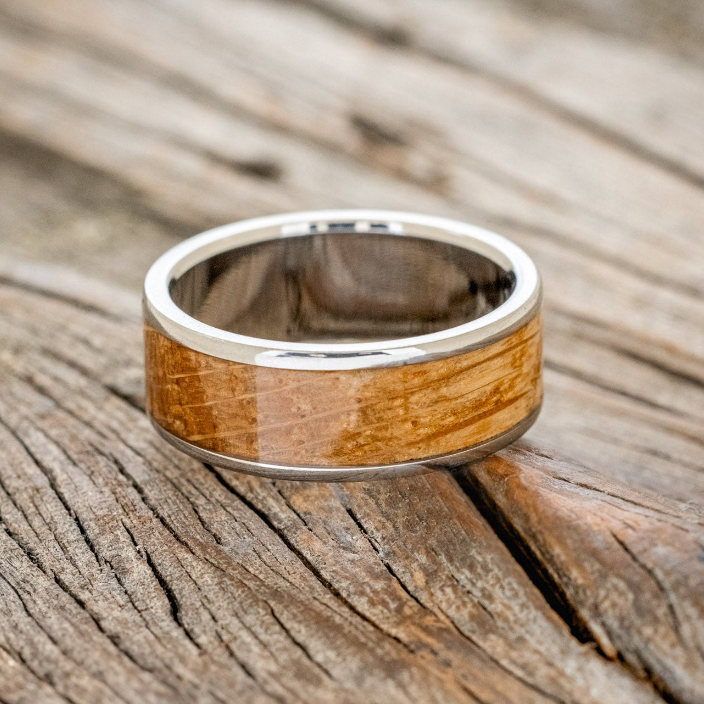 "RAINIER" - WHISKEY BARREL OAK WEDDING RING-3