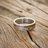 "RAPTOR" - MOONSTONE & BRONZITE WEDDING BAND