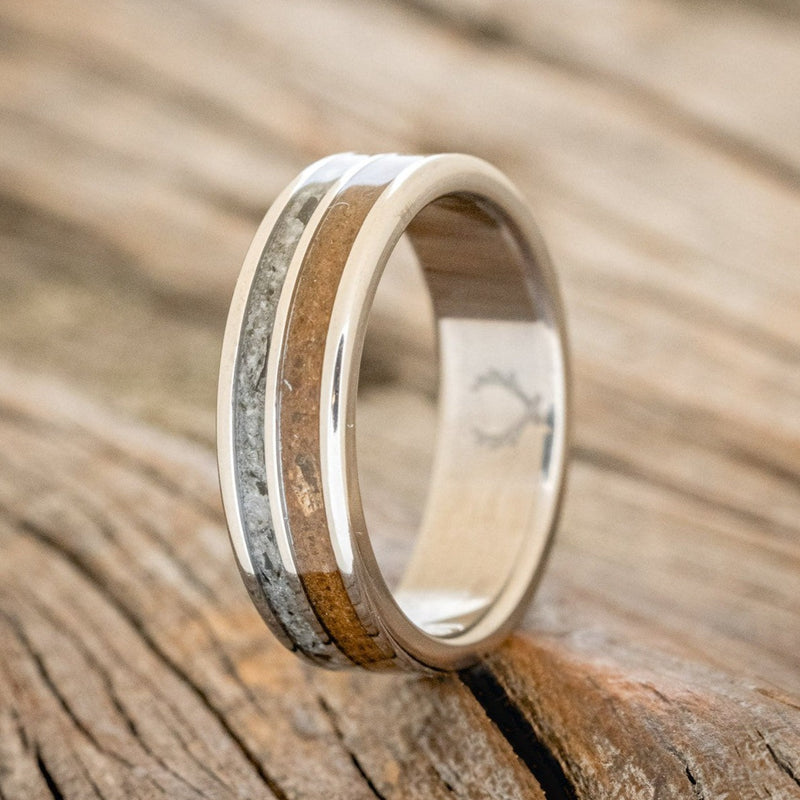 "RAPTOR" - MOONSTONE & BRONZITE WEDDING BAND