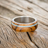 "REMMY" - TIGERWOOD & TURQUOISE WEDDING BAND - READY TO SHIP-3