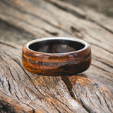 "REMMY" - IRONWOOD & AMBER WEDDING BAND - READY TO SHIP-3