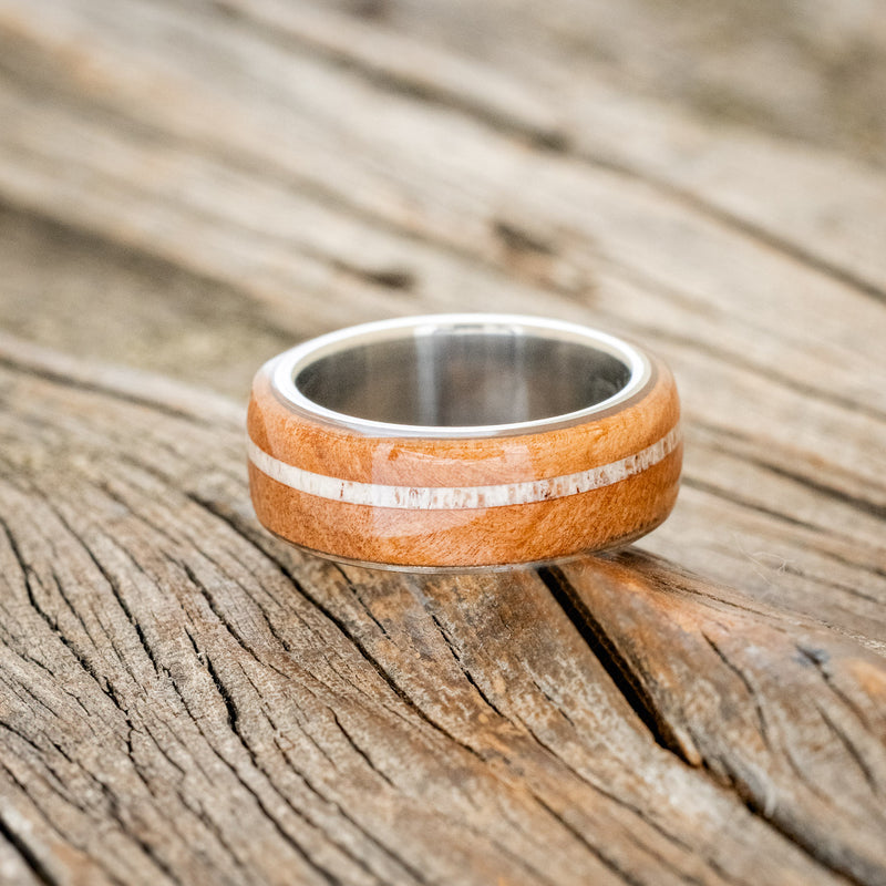 "REMMY" - REDWOOD & ANTLER WEDDING BAND-3