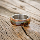 "REMMY" - REDWOOD & MOSS WEDDING RING - TITANIUM - SIZE 11-3