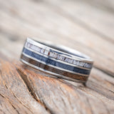 "RIO" - ANTLER, BLACK WALNUT & GREY FISHING LINE WEDDING BAND-Staghead Designs