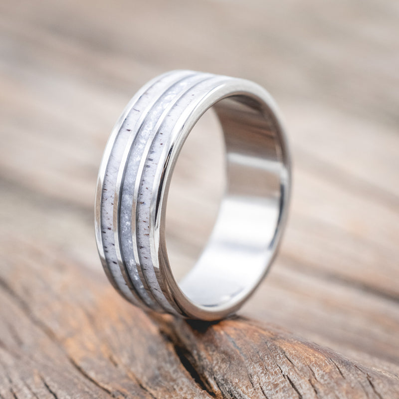 "RIO" - DIAMOND DUST & ANTLER WEDDING RING-Staghead Designs