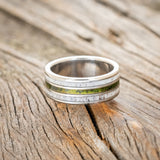 "RIO" - MOSSY PATINA COPPER & ANTLER WEDDING BAND-3