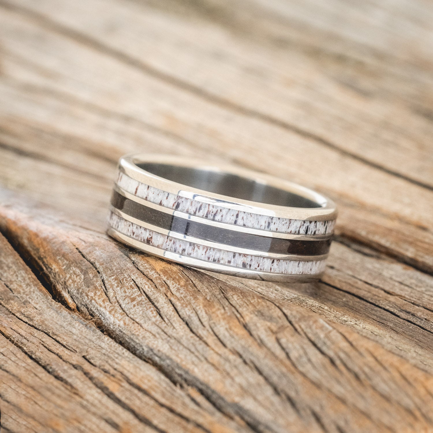 "RIO" - IRONWOOD & ANTLER WEDDING RING-3