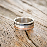 "RYDER" - POWDERED COPPER & JET STONE WEDDING BAND - READY TO SHIP-3