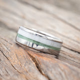 "TANNER" - CLEAR FISHING LINE & ANTLER WEDDING BAND-Staghead Designs