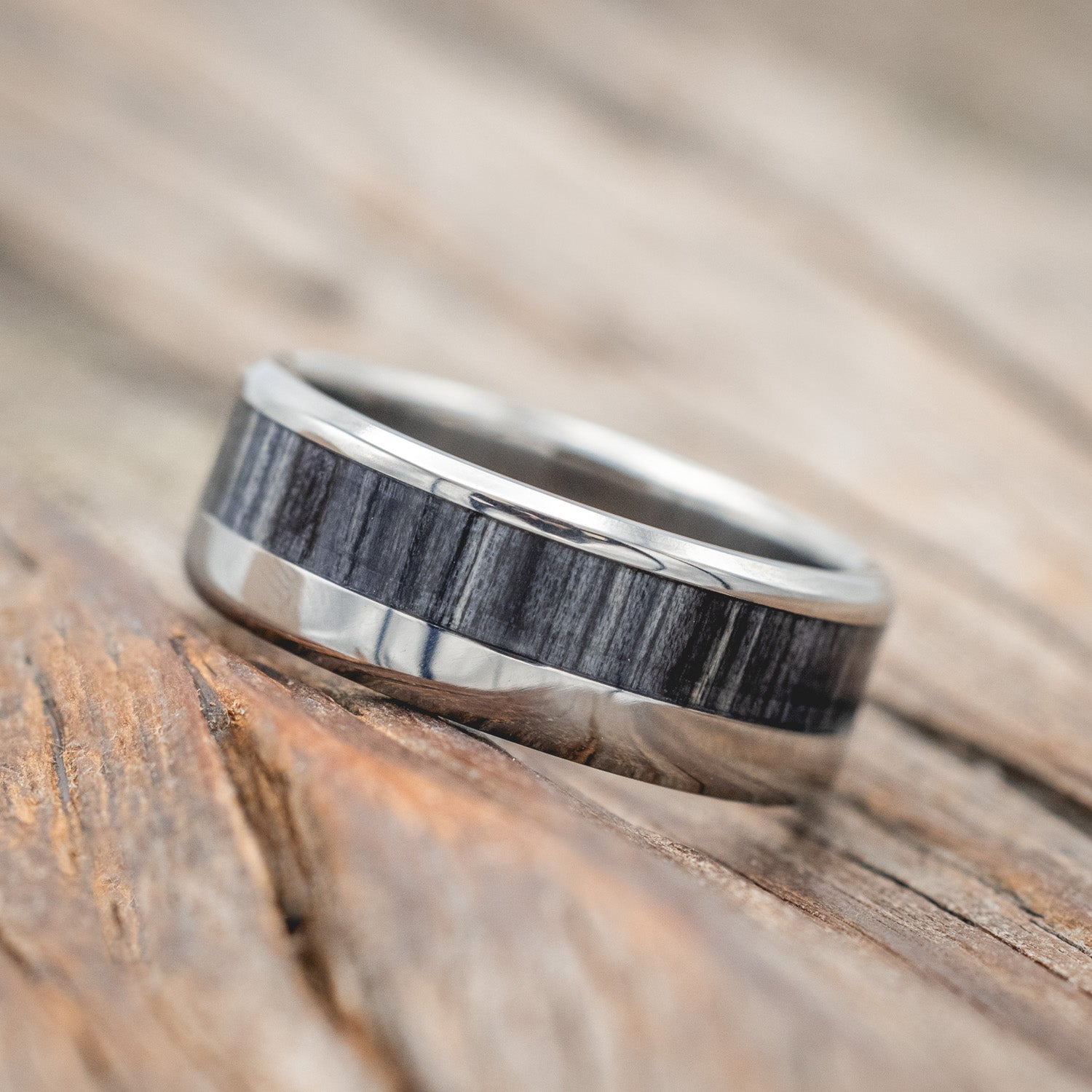 "TANNER" - GREY BIRCH WOOD WEDDING RING-Staghead Designs