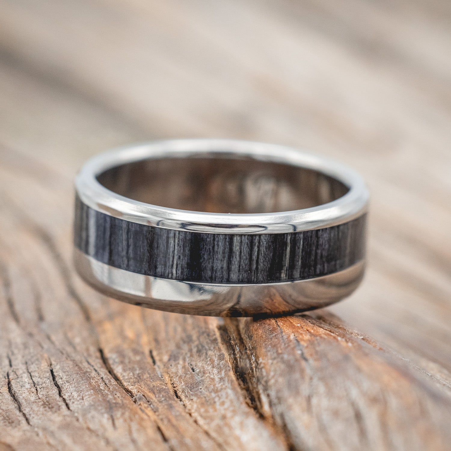 "TANNER" - GREY BIRCH WOOD WEDDING RING-Staghead Designs