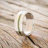 "TANNER" - MOSS & 14K GOLD INLAYS WEDDING BAND-1