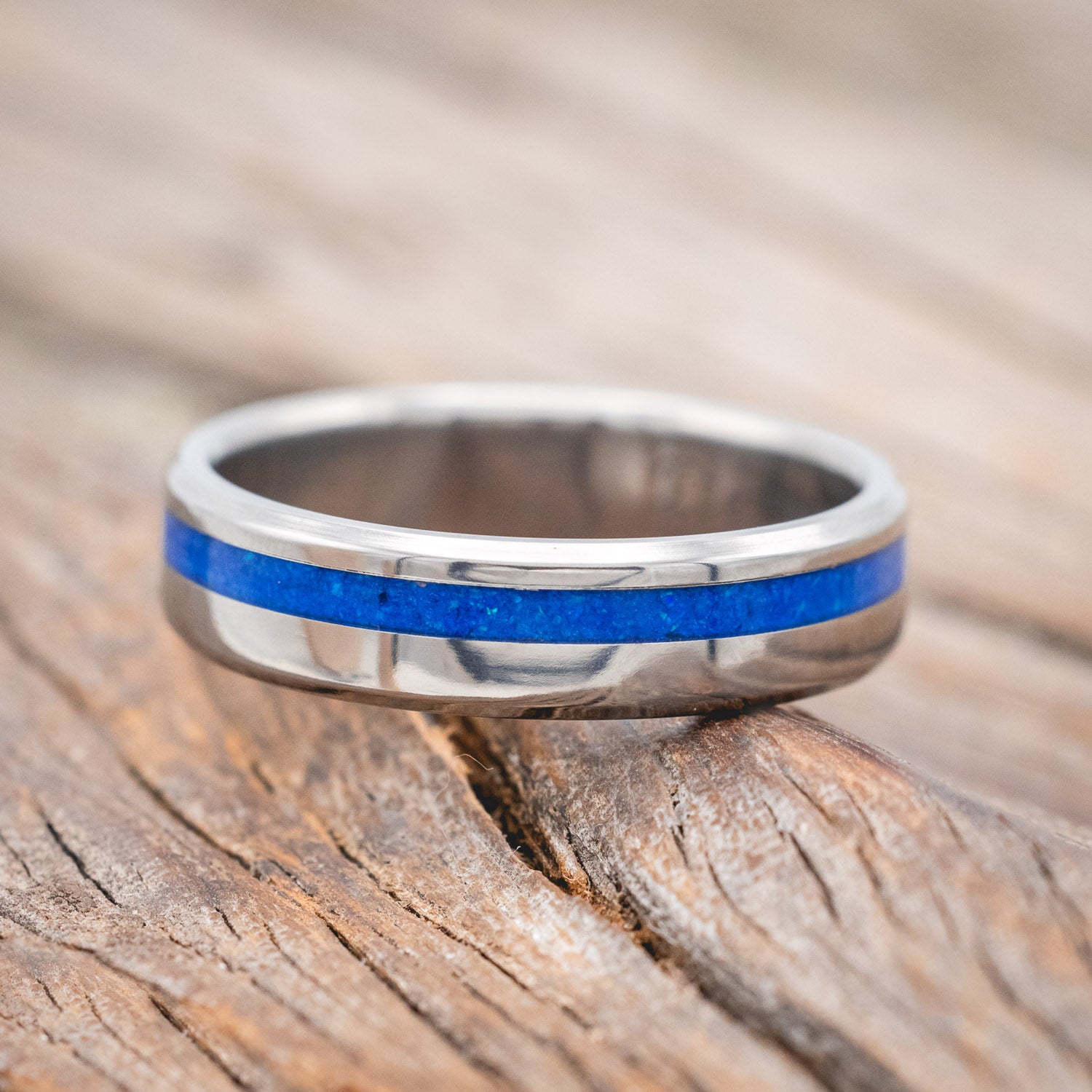 "VERTIGO" - BLUE OPAL WEDDING BAND-Staghead Designs