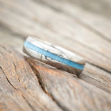 "VERTIGO" - DOMED TURQUOISE WEDDING BAND-Staghead Designs