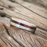 "VERTIGO" - HAMMERED PADAUK WEDDING BAND-2