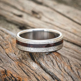 "VERTIGO" - HAMMERED PADAUK WEDDING BAND-3