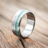 "VERTIGO" - MALACHITE WEDDING RING IN A HAMMERED FINISH-Staghead Designs