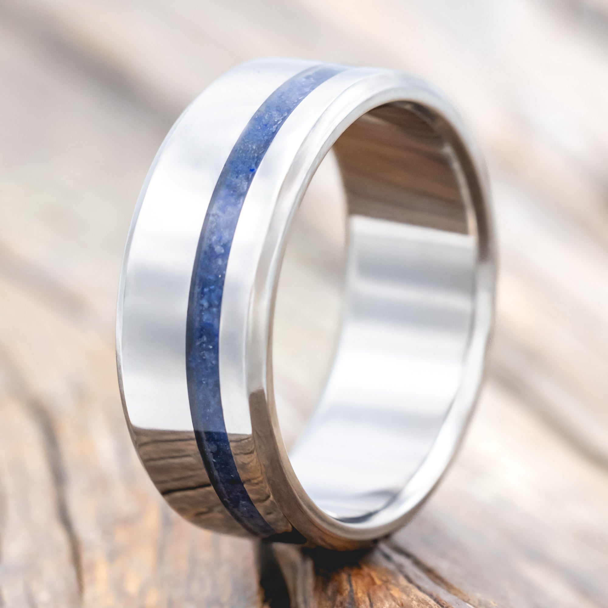 "VERTIGO" - LAPIS LAZULI WEDDING BAND-Staghead Designs
