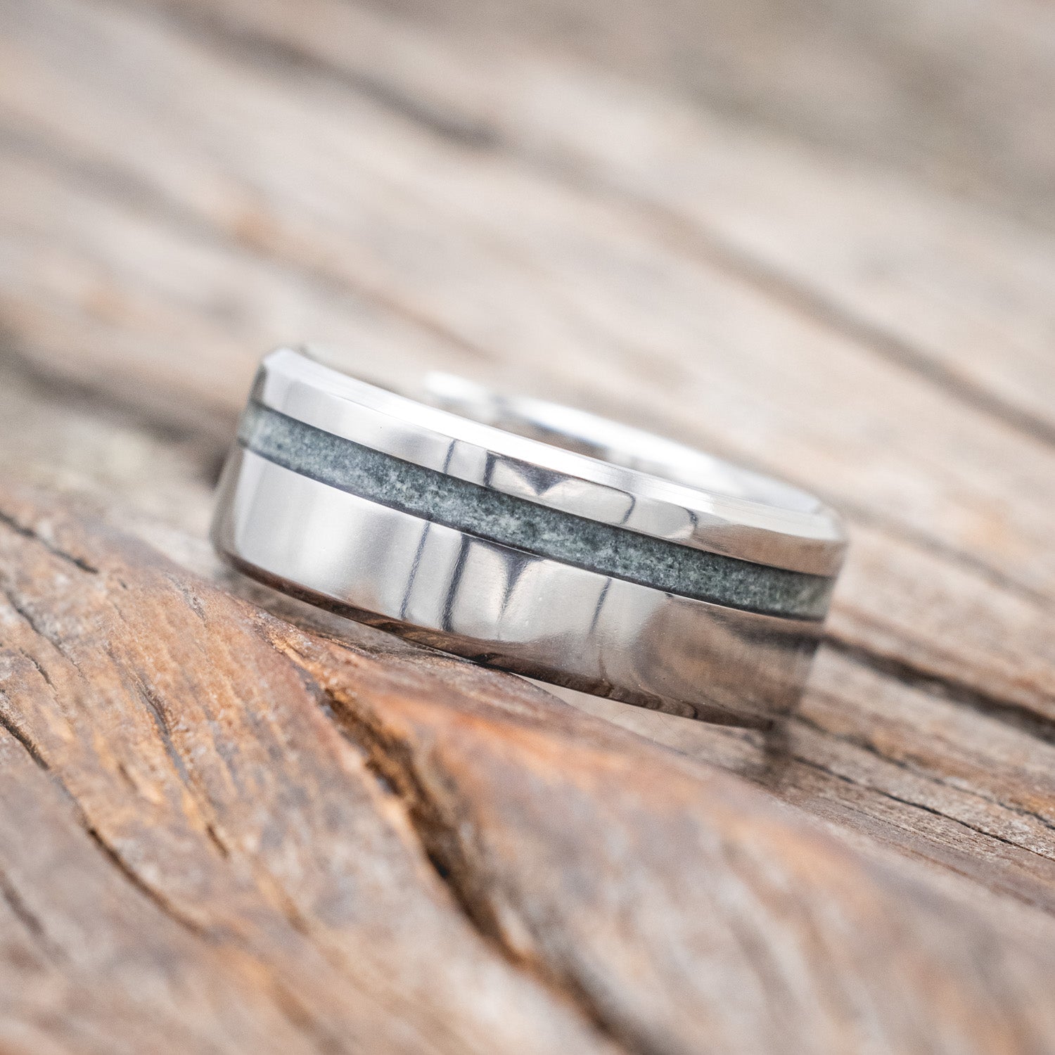 "VERTIGO" - MOSS AGATE WEDDING BAND-Staghead Designs