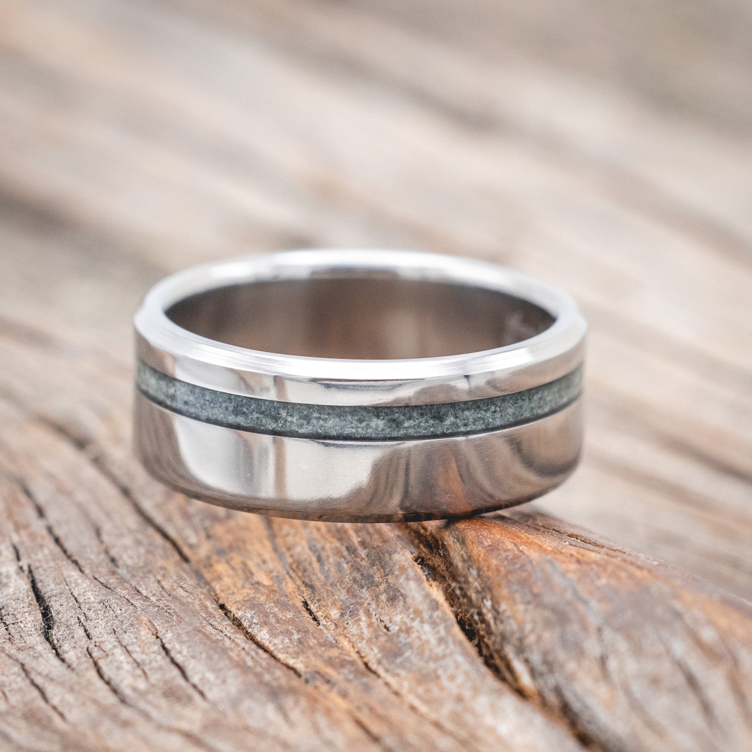 "VERTIGO" - MOSS AGATE WEDDING BAND-Staghead Designs