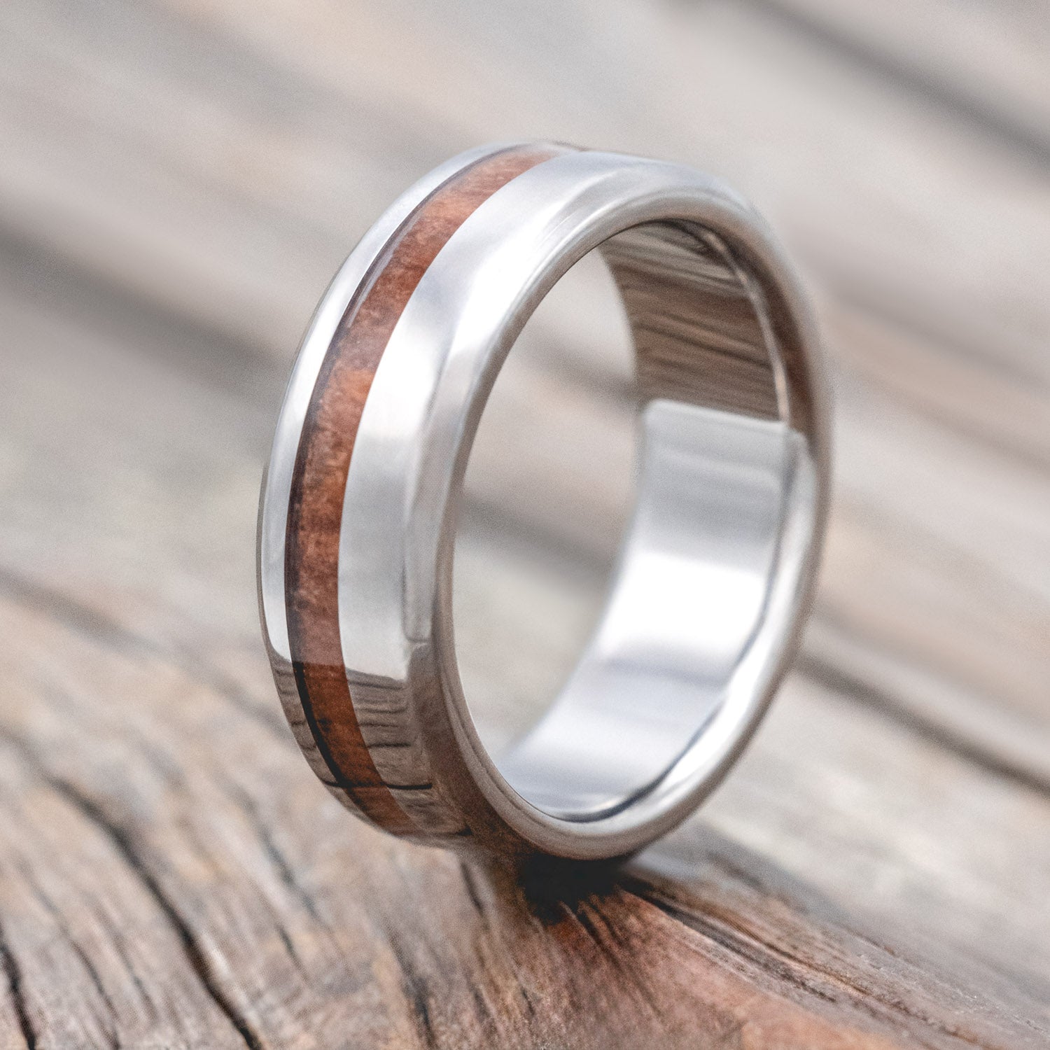 "VERTIGO" - REDWOOD WEDDING RING-Staghead Designs