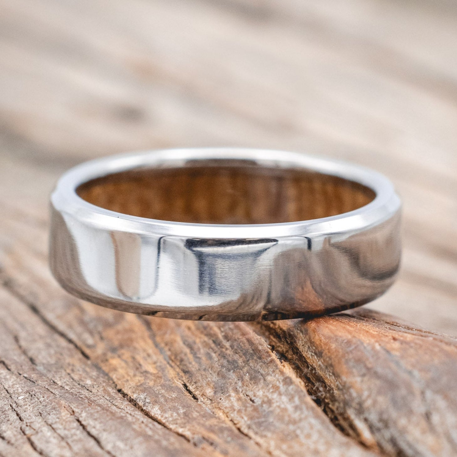 WHISKEY BARREL LINED WEDDING BAND-Staghead Designs